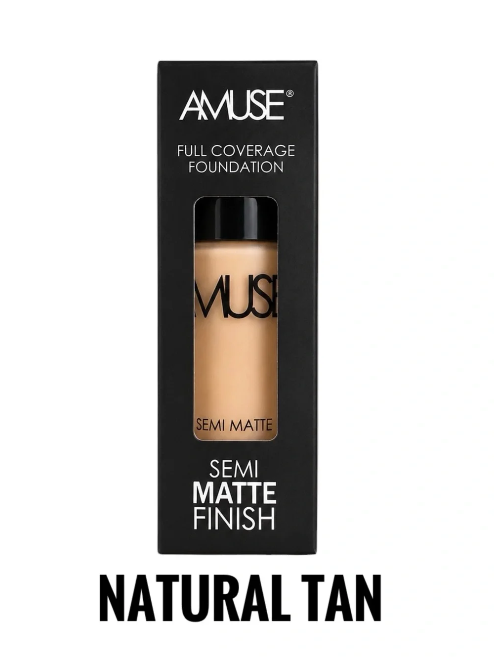 NEW Amuse Natural Tan Semi Matte Full Coverage Liquid Foundation Makeup Conceal